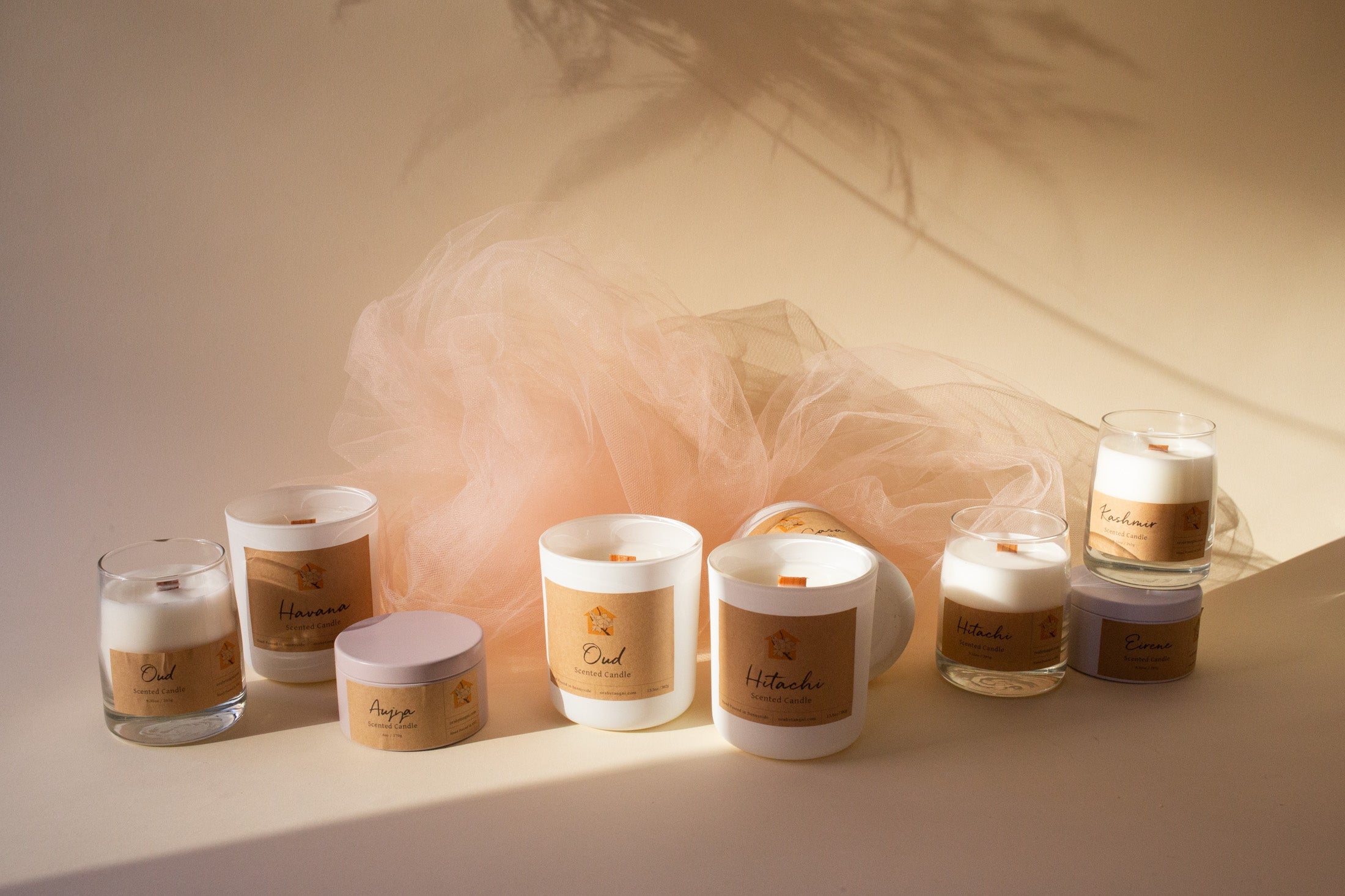 woodwork, candle coconut, apricot wax candle